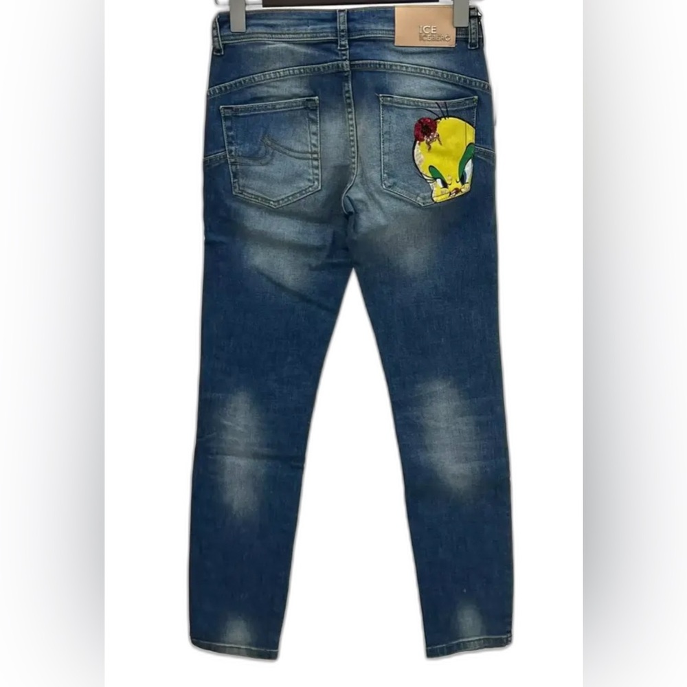 New ICE Iceberg Jeans Denim Tweety Bird LooneyTunes Rare Collab Unisex Sz 32